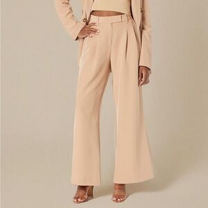 Amazon The Drop Wyatt Pleated Pants Trousers Praline Peach Gold Medium Wide Leg